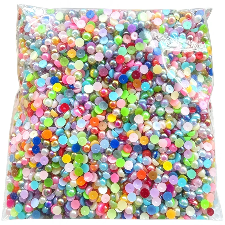 10000pcs 4mm/5mm/2000pcs/8mm/10mm mixed AB color semi round beads suitable for DIY decoration and DIY jewelry production