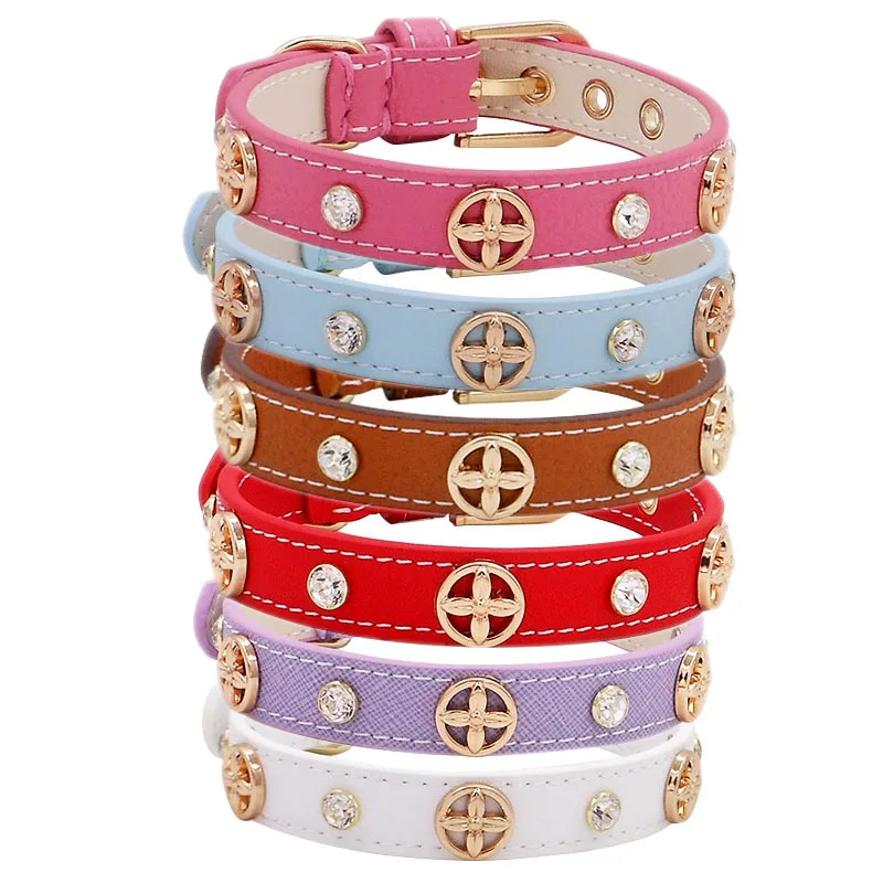 

Pitbull Dog Collar Personalized Designer Leather Pet Collar Rivets Bulldog Collor Soft Leather High Quality