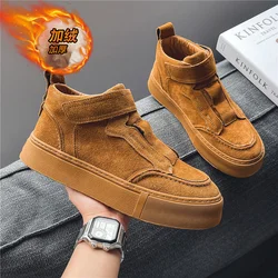 Winter Sneakers Men High Top Casual Shoes Fur Warm Plush Fashion Board Shoes Outdoor Sports Walking Shoes Chaussure Homme