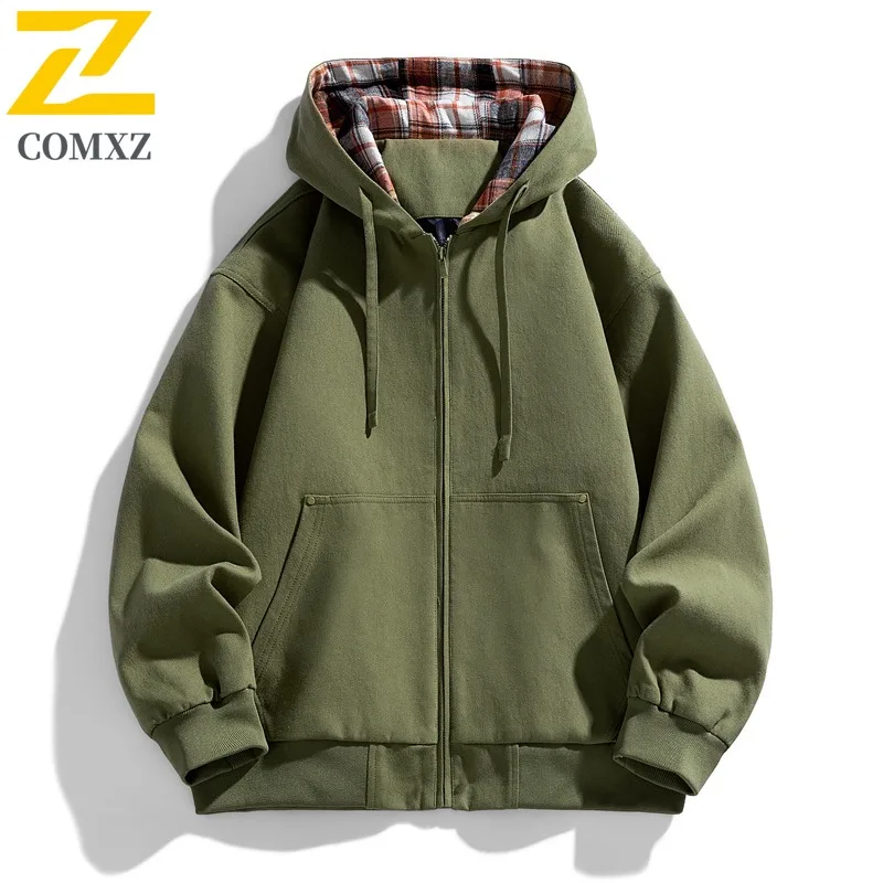 

COMXZ Spring New Trendy Trend Casual Jacket Men Windproof Waterproof Jacket Coat Washed Cat Eye Fabric