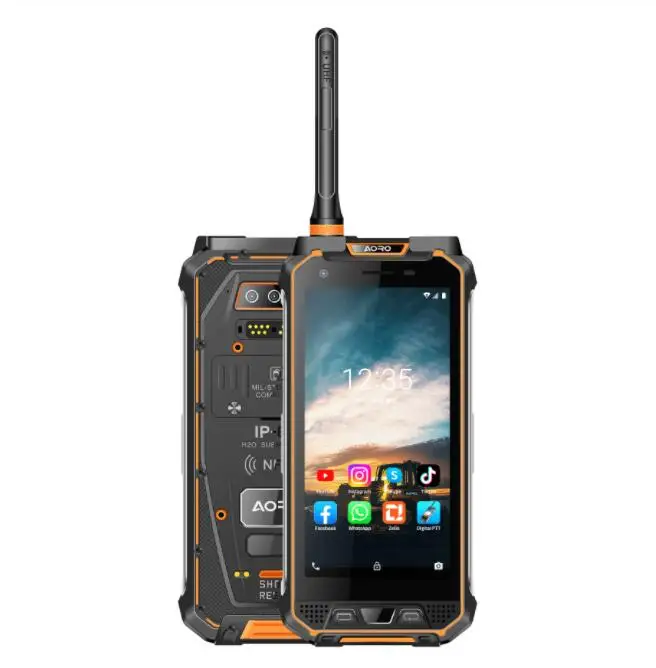AORO M5 4G LTE Digital Radio Android Uhf Vhf Two Way Radio Long Range Zello Walkie Talkie Poc Dmr Robuste Telefone