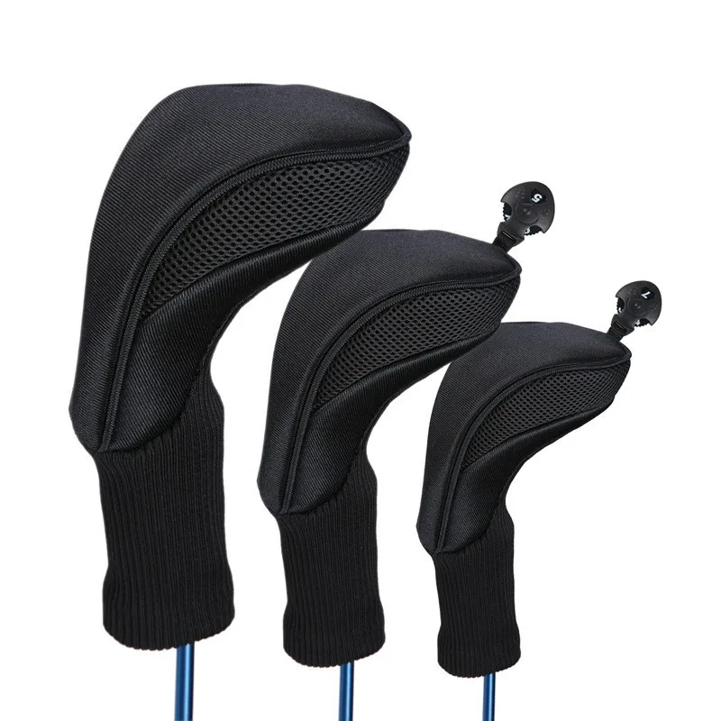 3Pcs/Set Club Heads Cover Soft Wood Golf Club Driver Headcovers Professinal Golf Head Covers Protect Set 5 Colors