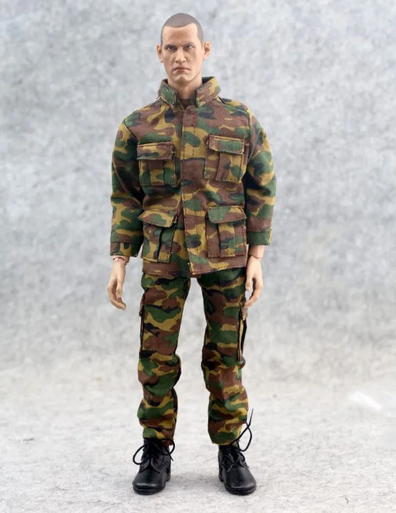 1/6ผู้ชายทหารยุทธวิธียุทธวิธีทหาร Jungle Camouflage Combat เสื้อกางเกงหมวกสำหรับ12นิ้วตุ๊กตาขยับแขนขาได้ Body