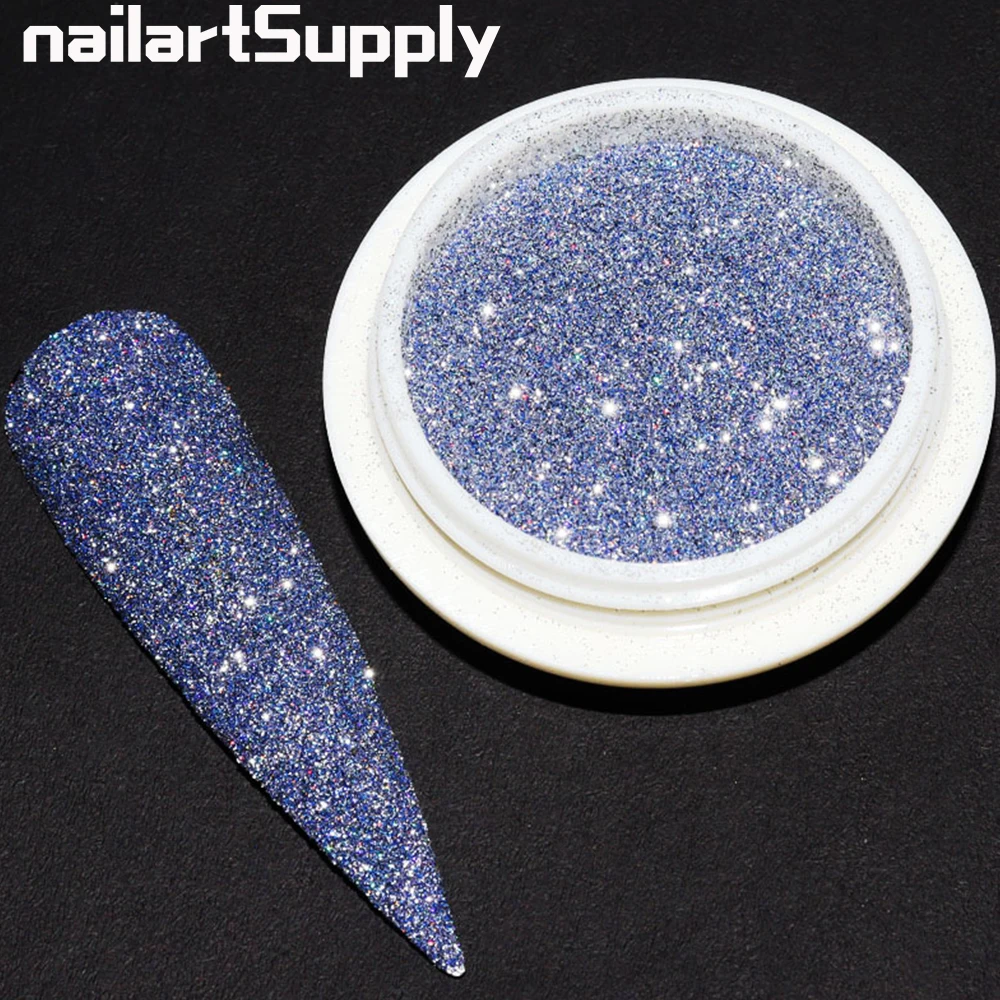 

1Box Sparkling Diamond Nail Powder Laser Silver Reflective Nail Glitter Dust Fine Shiny Pigment Holographic Nail Art Decorations