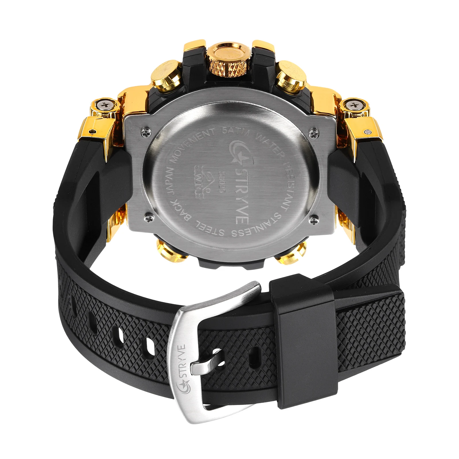 Hot Sale STRYVE 8025 Men\'s Fashion Sports Watch Digital Dual Time Watch Men\'s LED Time Watch Men Gift