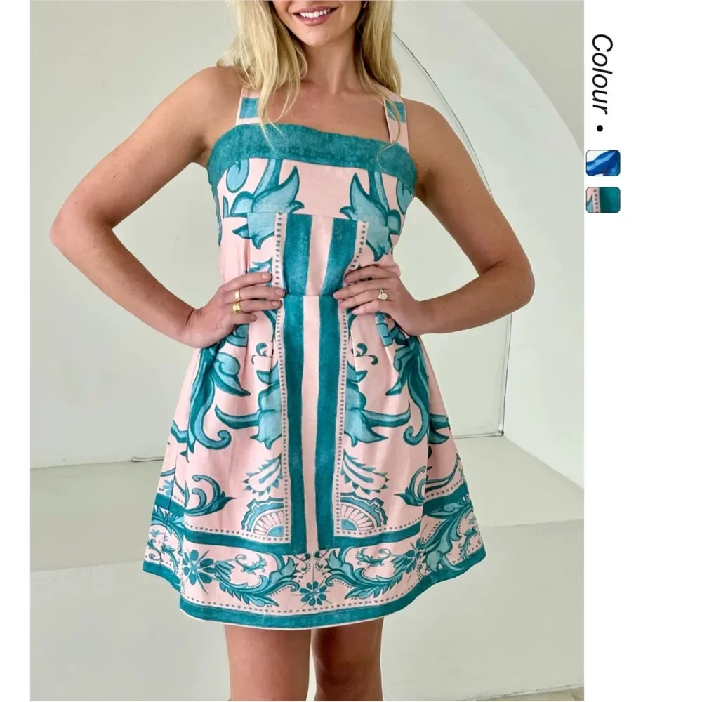 CPSYMYM femmes Sexy jarretelle imprimé robe courte été nouvelle femme dos nu décontracté Boho plage vacances robe