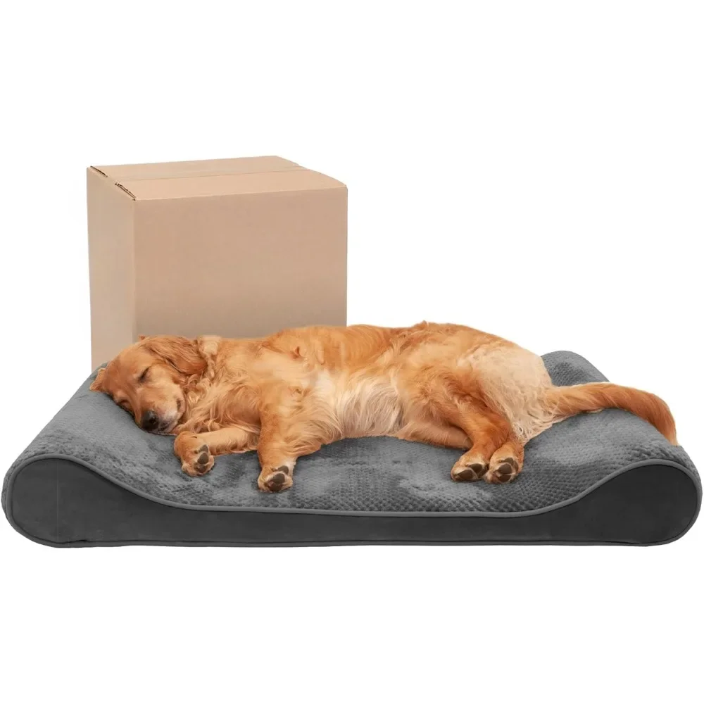 

Dog Bed with Removable Washable Cover, Plush & Velvet Luxe Lounger Contour Mattress, Cooling Gel Large Dog Bed