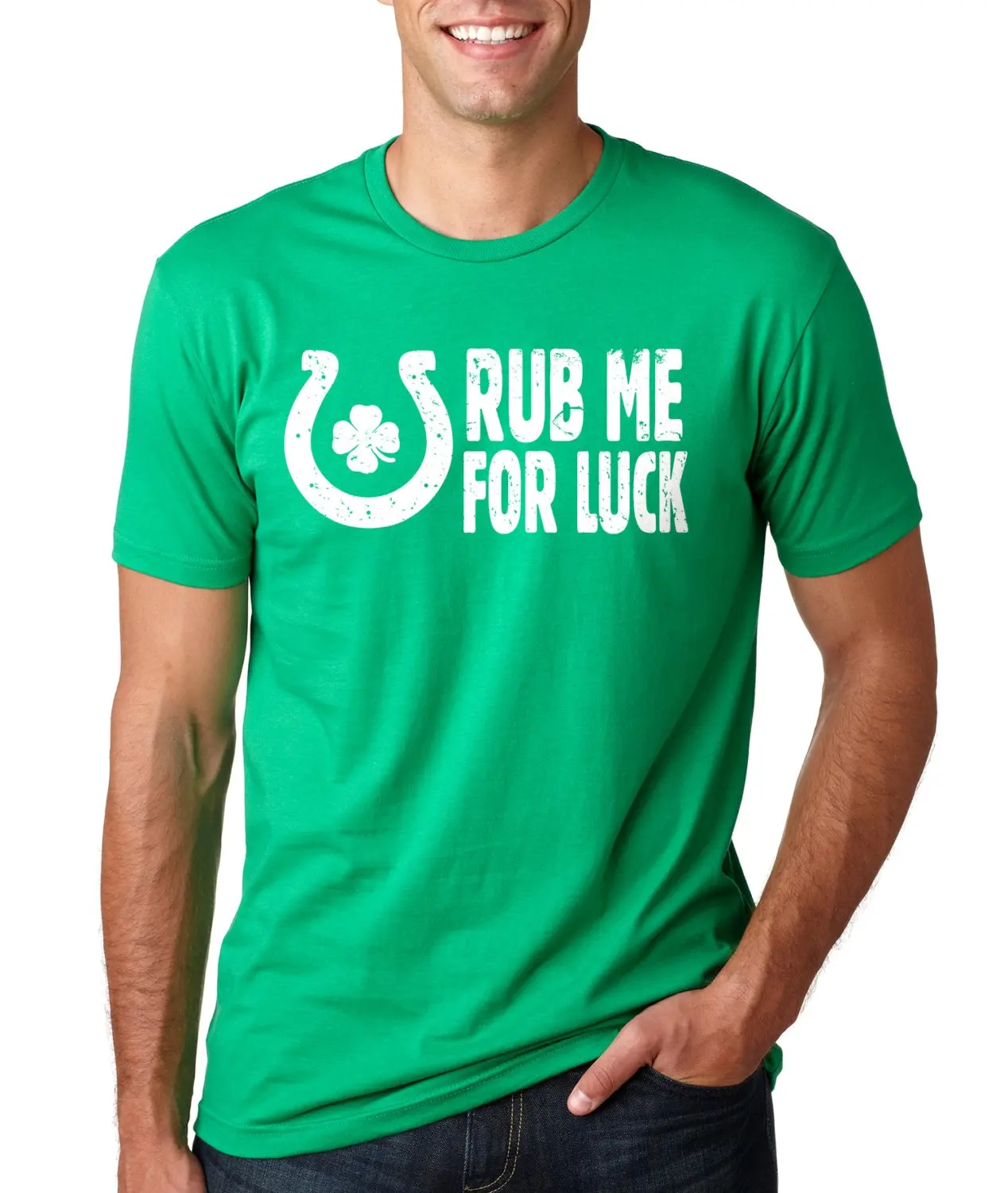 Saint Patrick'S Day T Shirt Rub Me For Luck Funny Ireland Irish Shamrock