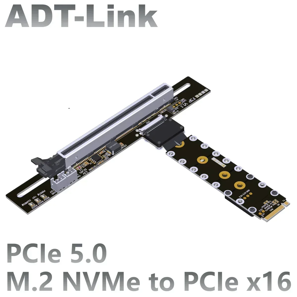 25CM 50CM PCIe 5.0 M.2 NGFF NVMe to PCIe x16 GPU Adapter Cable FFC High Speed Lossless GEN5 Adapter For PC Nvidia/AMD Video Card