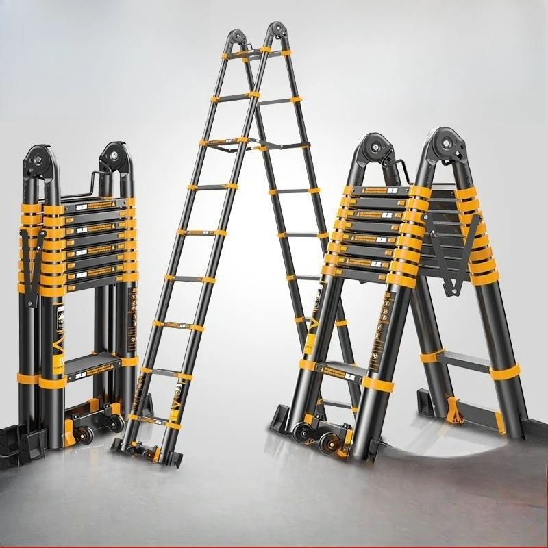 

Telescopic, ladder, household, herringbone ladder, thickened, aluminum alloy, lift, portable