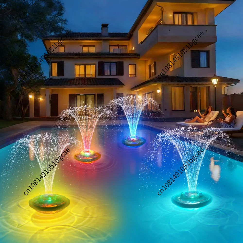 4.5W Floating Pool Fountain Light Wireless Remote Control LED Landscape Lamp With 5 Light Modes 4 Spray Patterns USB Charged