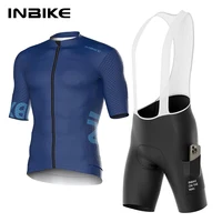 INBIKE-Conjunto de ropa de ciclismo para hombre, Jersey de manga corta y pantalones cortos, de secado rápido, con bolsillos