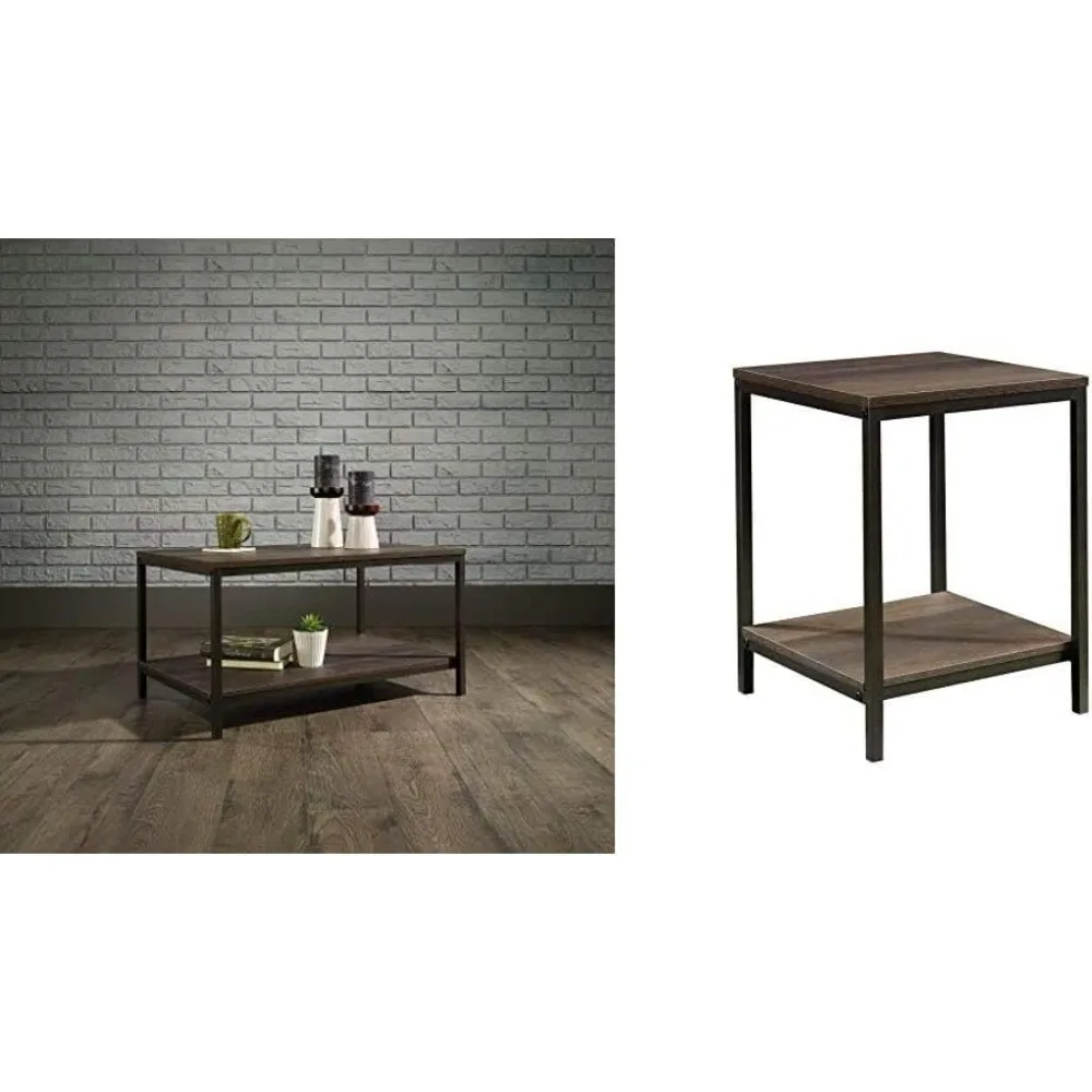 North Avenue Coffee Table and Side Table, Smoked Oak Finish