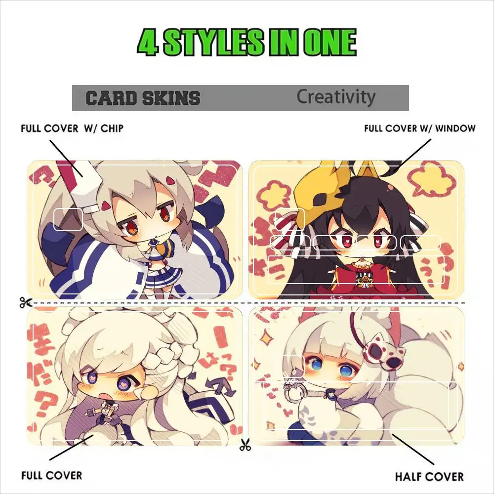 Azur Lane Chibi Cute Anime Girl  Sticker Film Tape Skin for Credit Card Debit Card Waterproof Stickers