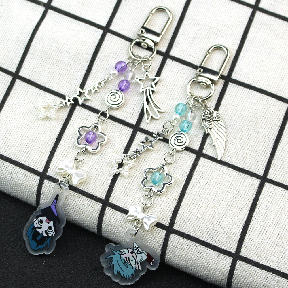أنيمي الغريبة المرحلة إيفان حتى تأثيري مفتاح سلسلة الاكريليك Kawaii سلاسل المفاتيح على ظهره قلادة حلية سيارة حلقة رئيسية اكسسوارات هدية