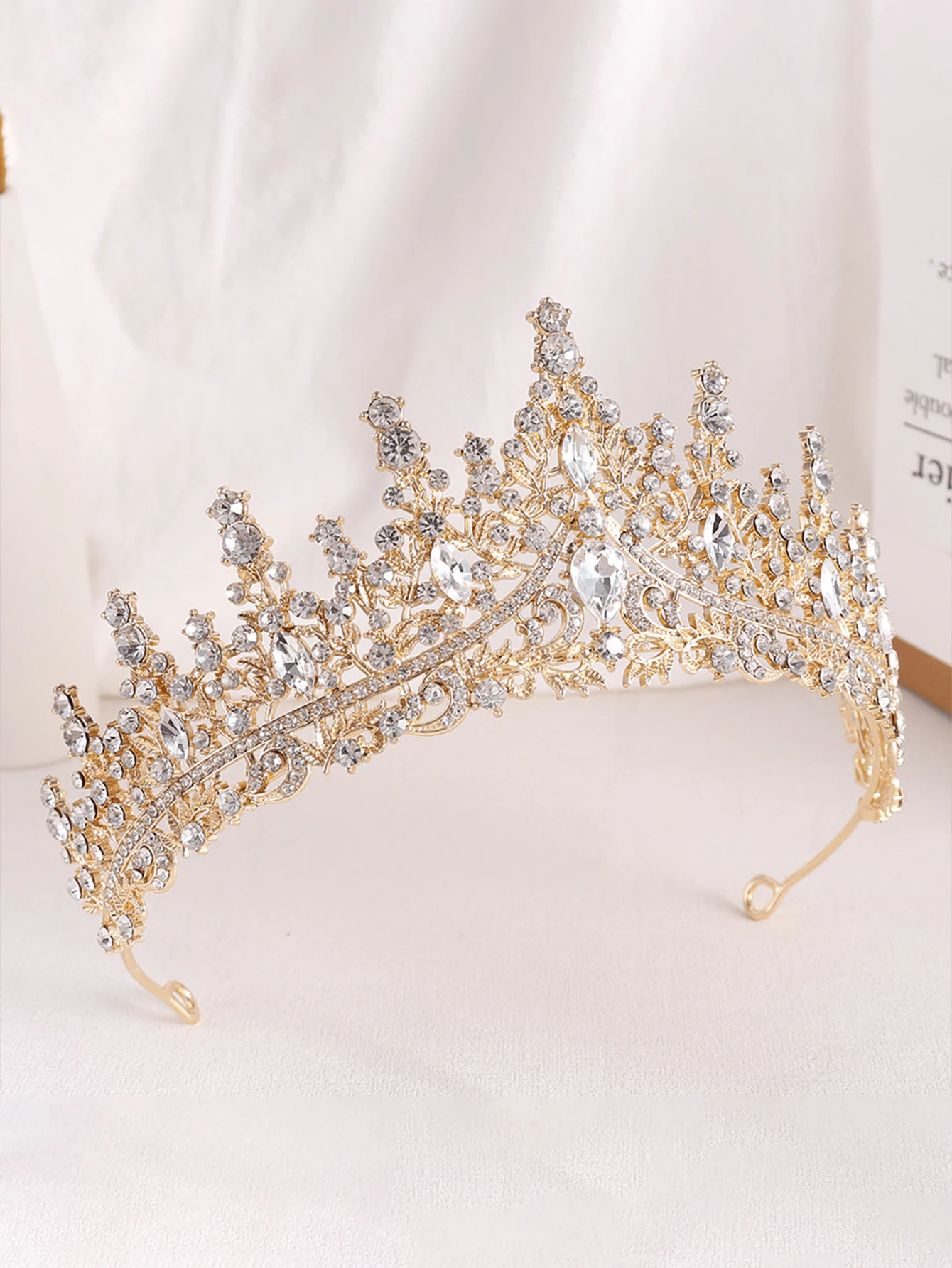European Baroque Style Heavy-Duty Full Diamond Crown Bridal Wedding Crown, Dinner Birthday Runway Show Diamond-Encrusted Hair Cr view 6