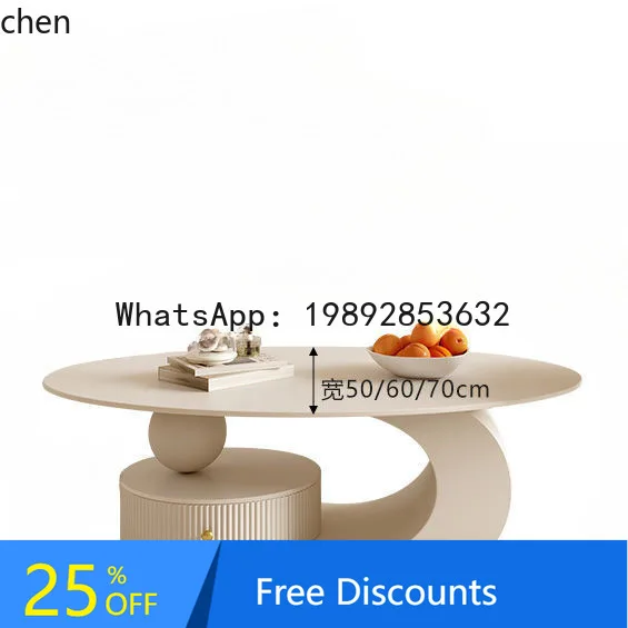 

H1 wind rock slab oval coffee table living room wrought iron coffee table small apartment tea table edge