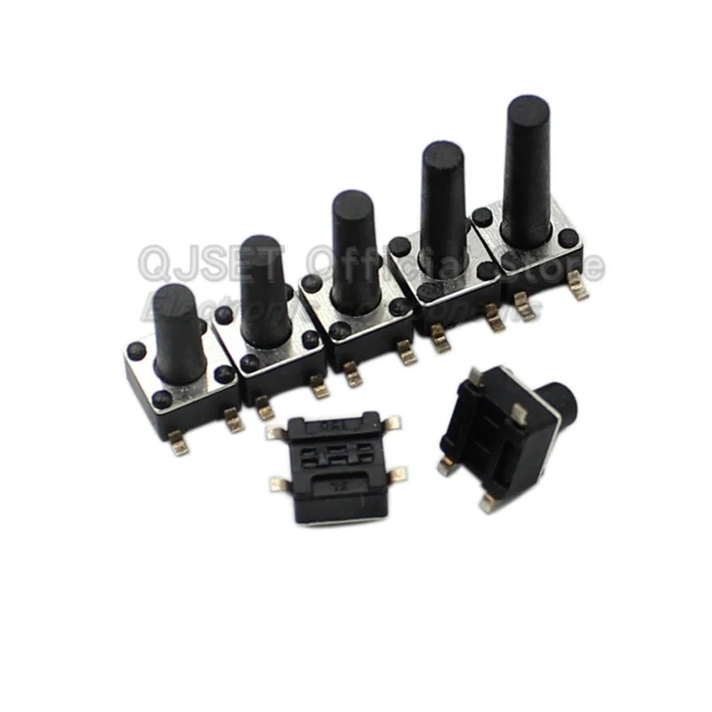 50pcs 4.5x4.5mm Micro Switch Key Switch Light Touch Button Small Induction Cooker 4 Pin Vertical SMD Switch 4.5*4.5*3.5/4/5-12mm