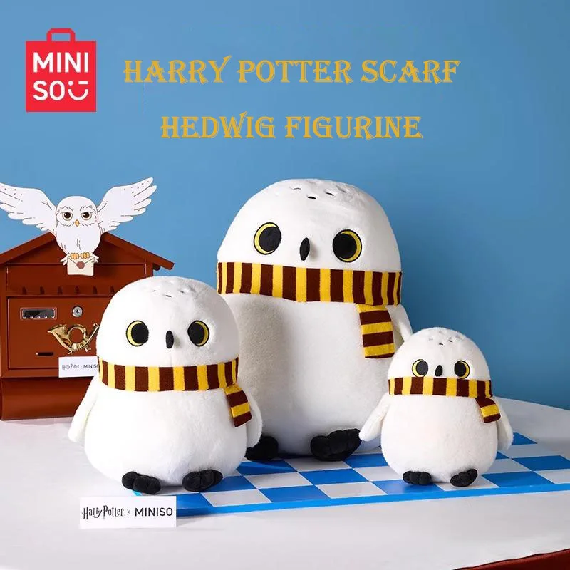 Genuine Miniso Harry Potter Series Scarf Hedwig Peripheral Doll Action Figure Creative Doll Throw Pillow Cute Room Decorated