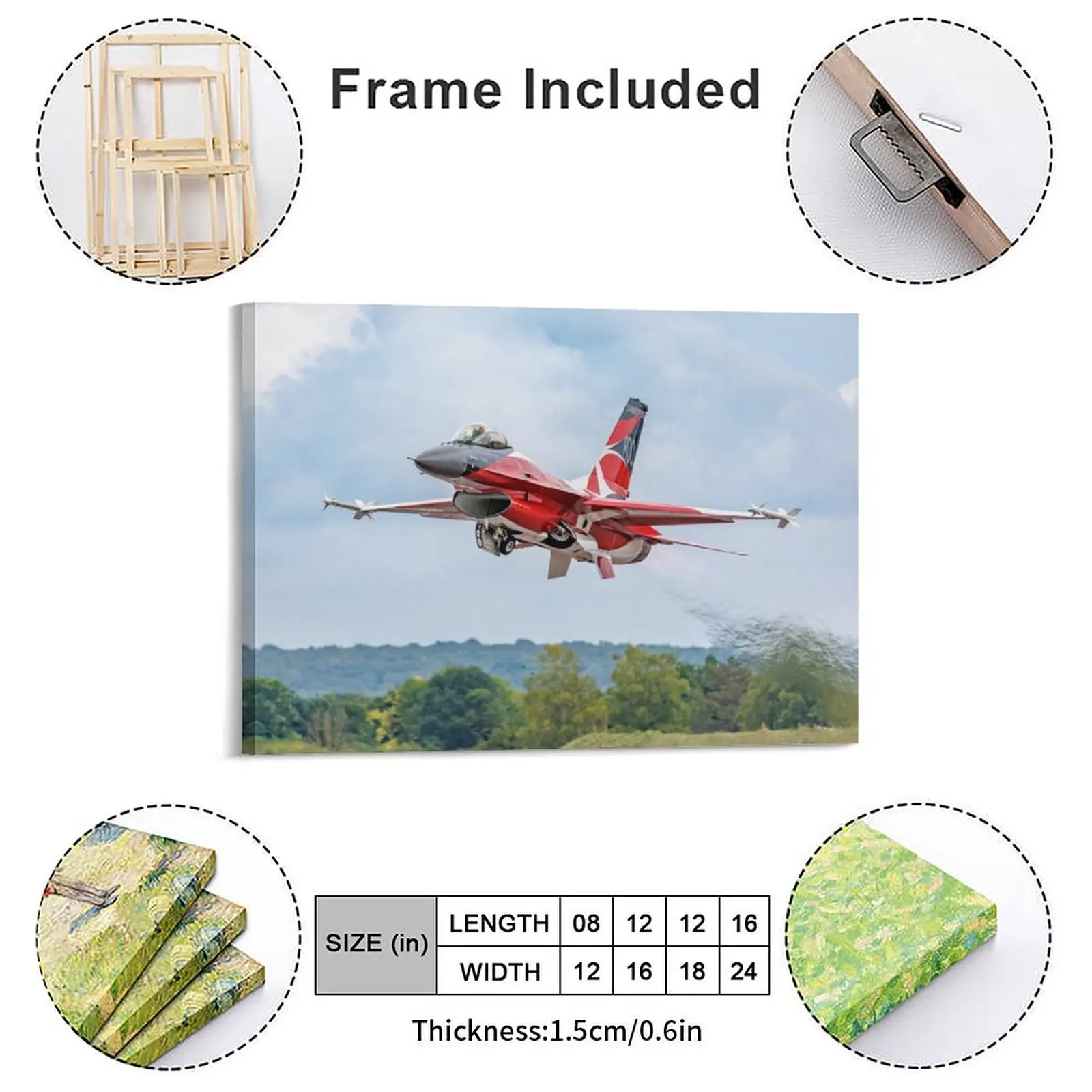F16 Fighting Falcon Canvas Painting Mural Classic Wall Decor Custom Cinema Framed Wall Paintings