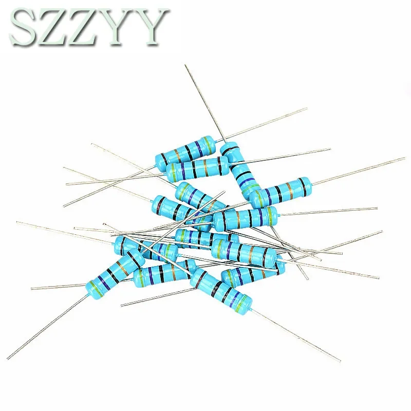 20 Buah 1W Resistor Film Logam 1% 1R ~ 1M 2R 10R 22R 47R 100R 330R 1K 4.7K 10K 22K 47K 100K 330K 470K 1 2 10 22 47 100 330 ohm