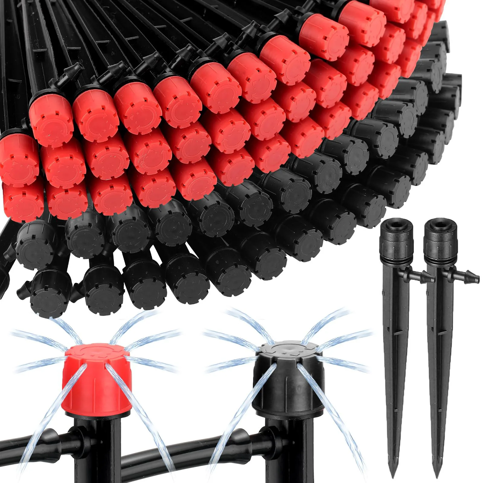 30PCS Garden 13cm Stake Drip Irrigation Sprinkler Emitters for 4/7mm Hose Bonsai Plants Watering 360 Degree Adjustable Dripper