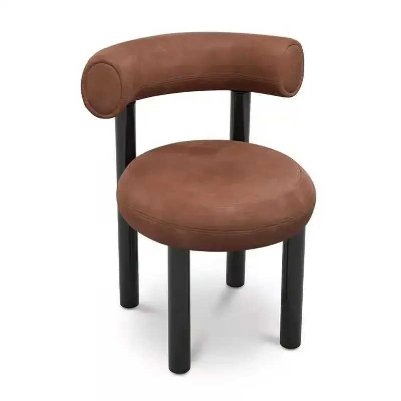 Scandinavian Shaped Single Back Chair Lamb's Wool Sofa Chair Bedroom Make-up Stool Clothing Shop Single Modern Home Furniture