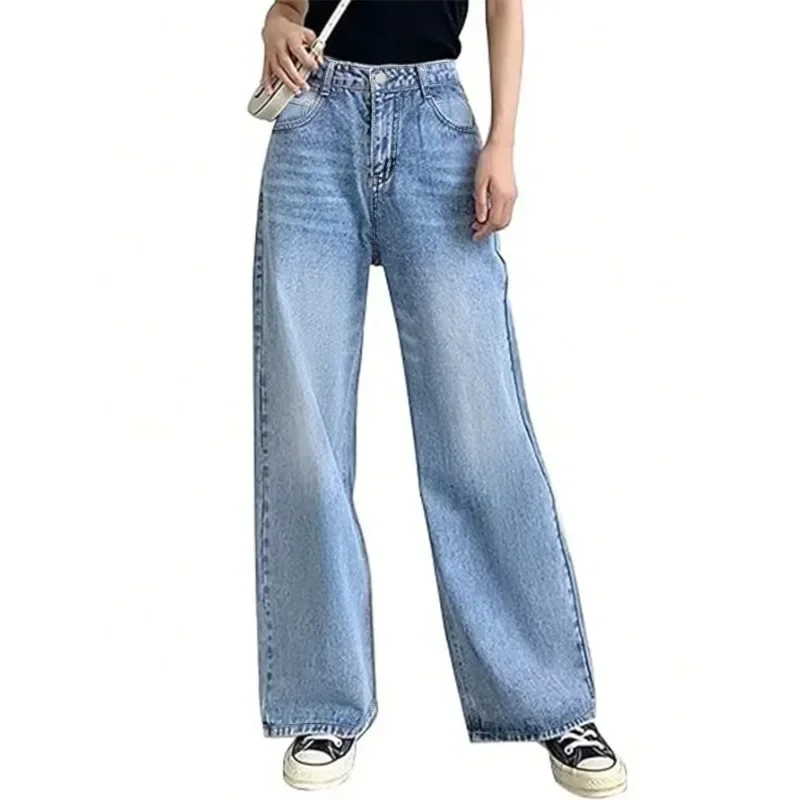 

2025 Women's Slimming High-Waist Non-Stretch Denim - Euro-US Cross-Border Exclusive & Tailored Fit