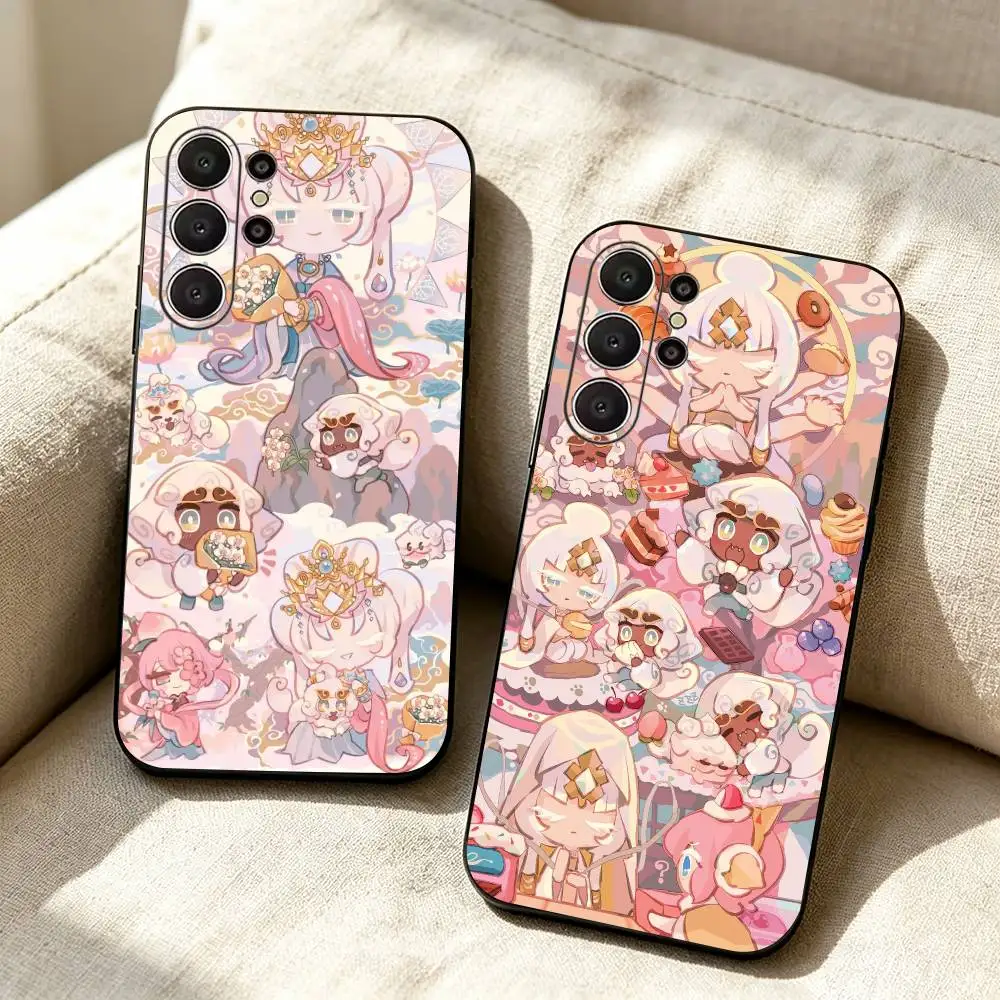 Cookie Run K-KingdomS  Soft Silicone Case for Samsung S26, S24, S21, S22, S23, S30, Ultra,  Plus, FE, Lite-Black