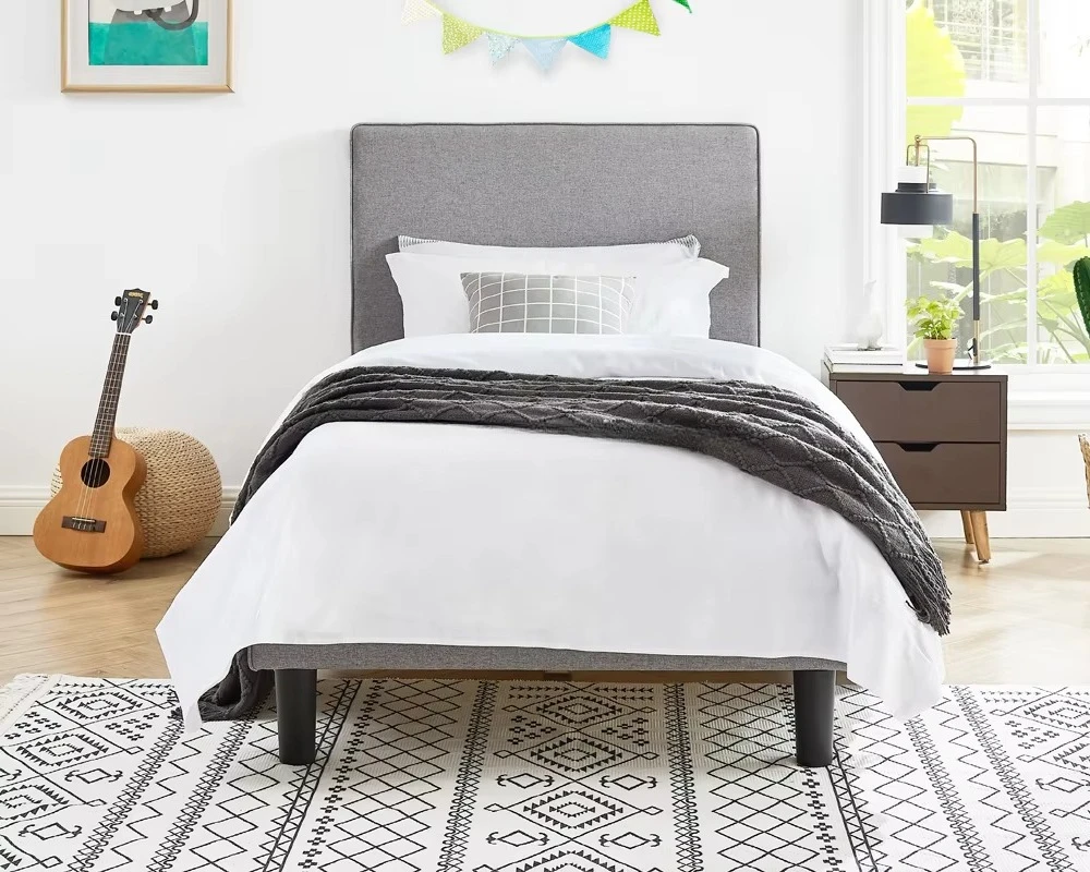 اللوح الأمامي من القماش بإطار خشبي منجد للأطفال، سرير منزلي، فندق للأطفال