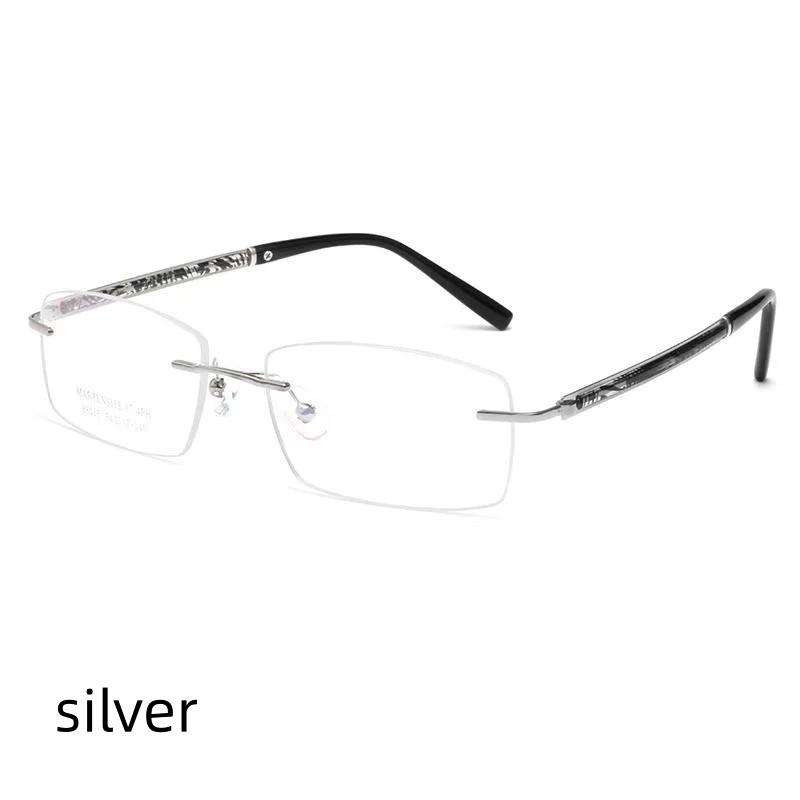 

moojolo Pure Titanium Glasses Frame Men Rimless Square Business Optical Glasses Clear Lens Prescription Eyeglasss For Men