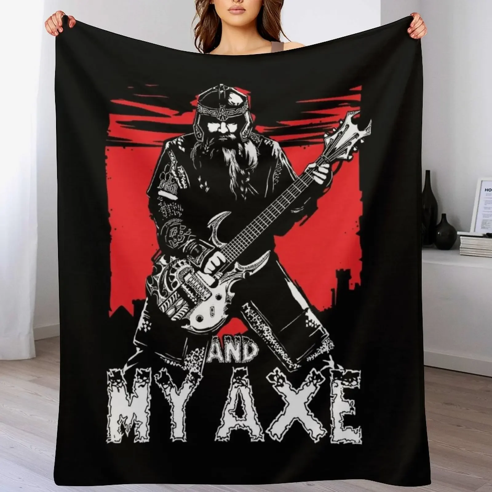 Gimli and My Axe Heavy Metal Throw Blanket Decorative Beds warm for winter funny gift Softest Blankets