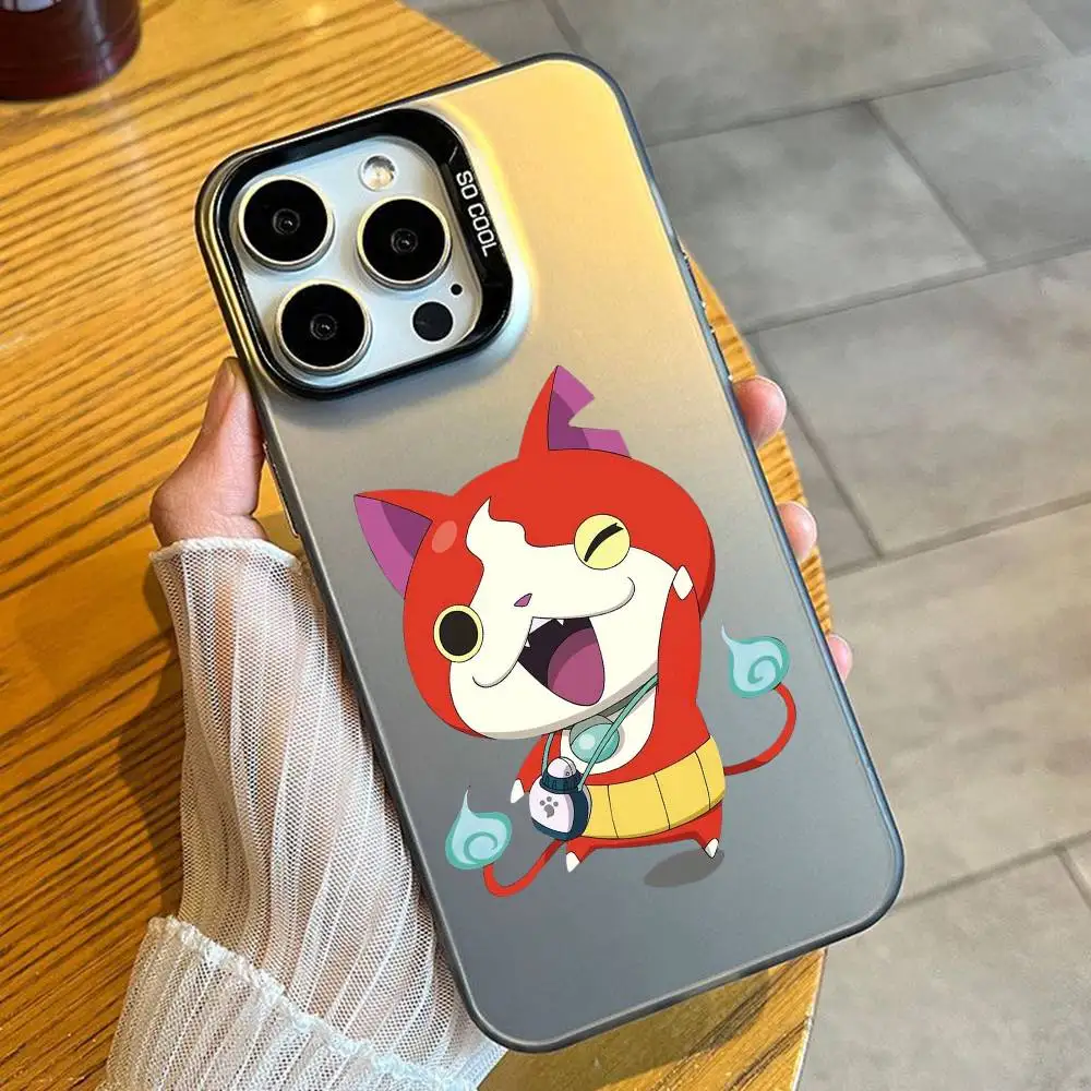 Yo-kai Anime W-Watch J-Jibanyan  Phone Case For iPhone 16 17 15 14 12 13 Pro Max Black Candy Matte Shockproof Cover