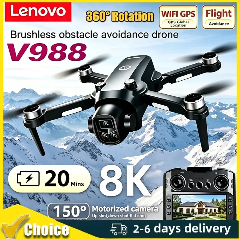 

Lenovo V988 Camera Drone 8K Professional Dron 4K With Screen Under 249g Remote Control Brushless RC Quadcopter Toys New