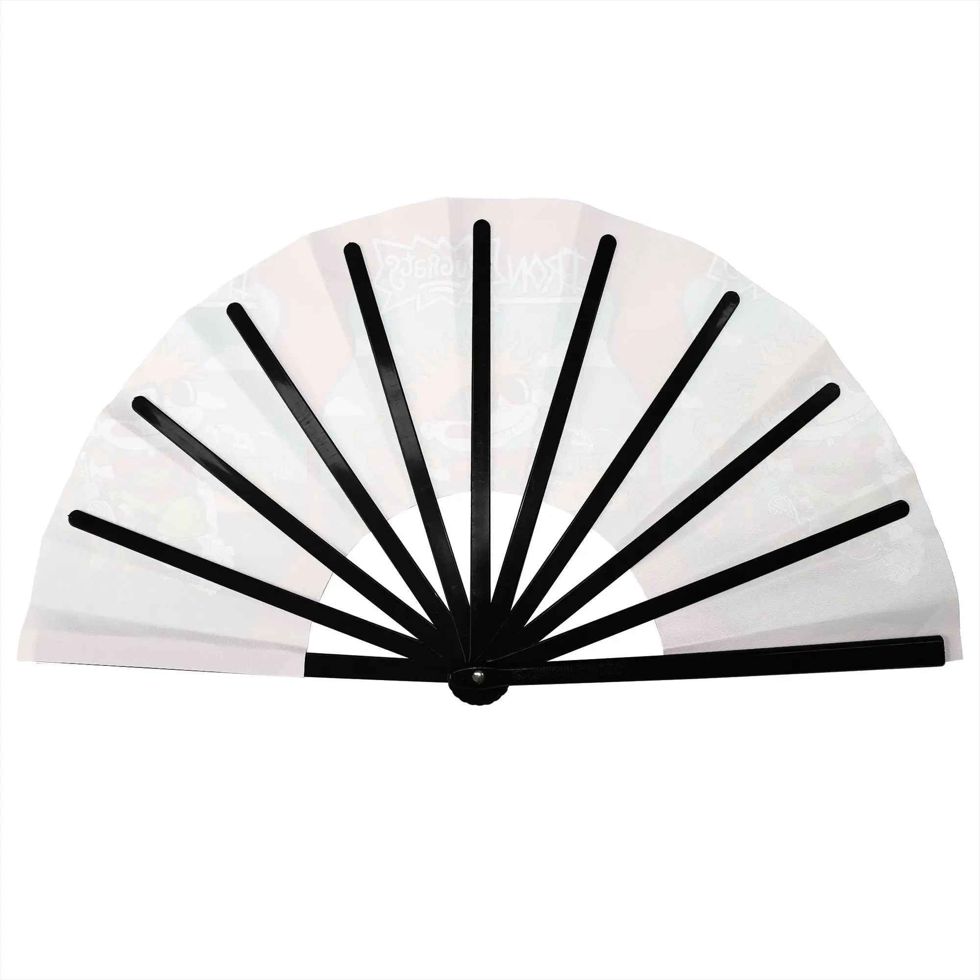 Iron R-Rugrats Folding Hand Fan Cartoon Chuckie Polyester Fabric Fan Fashion Summer Accessory Decorative Fans