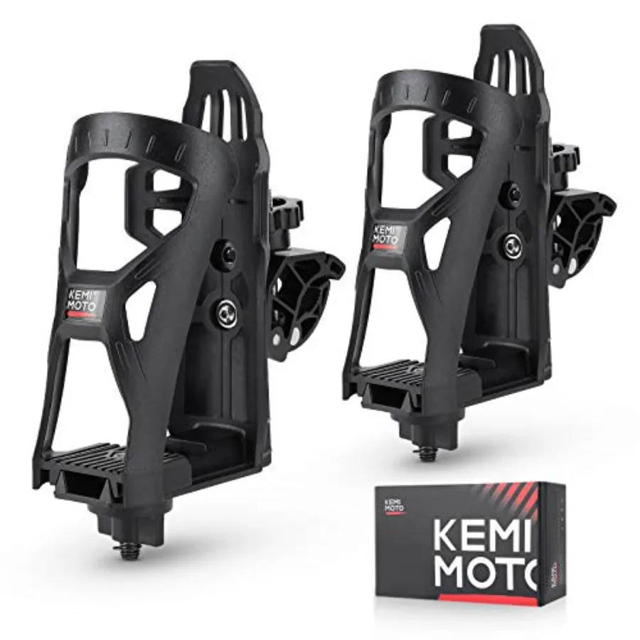 

ATV Cup Holder, Upgraded Motorcycle Drink Holder Handlebar, Water Bottle Holder Mount with 0.6"-1.56" Metal Clamp for Scooter B