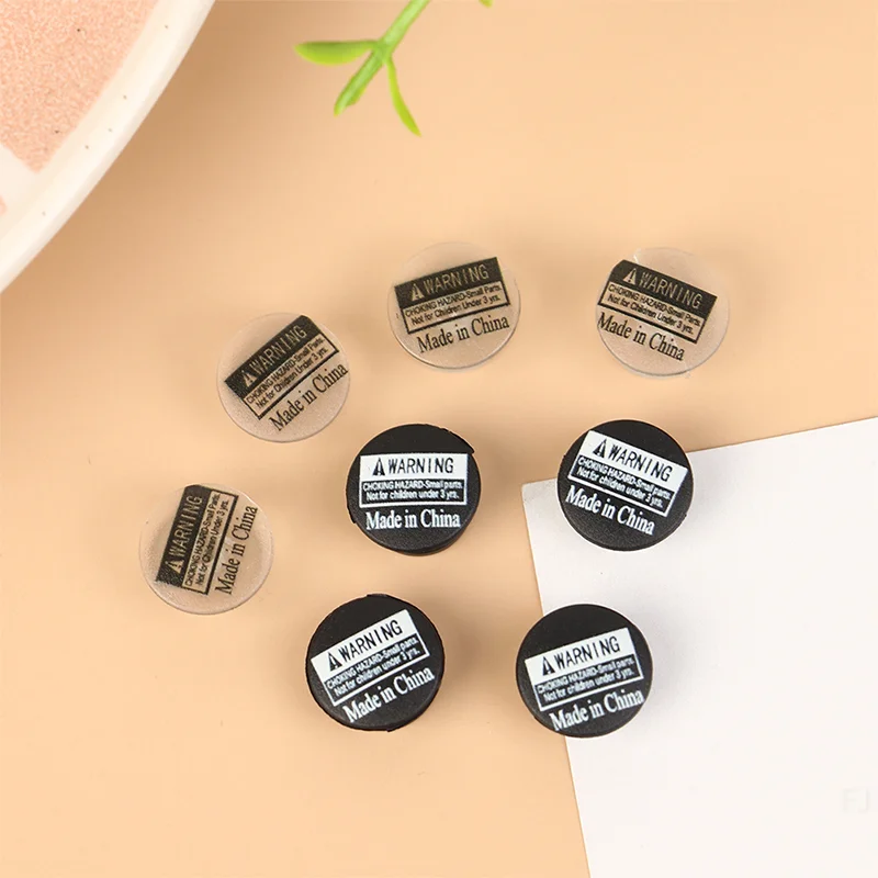 [YU] 100Pcs 플라스틱 단추 DIY 신발 매력에 대 한 검은 투명 장식품 어린이 액세서리 경량 버클