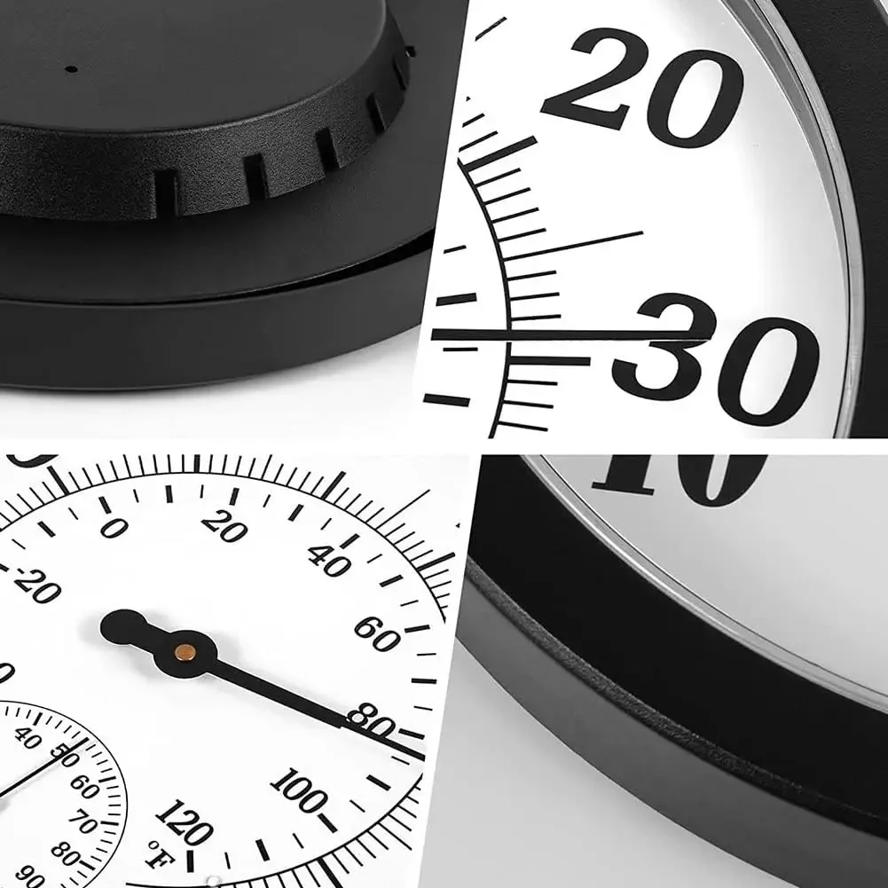 10Inch Three-print Indoor Thermohygrometer Wall-mounted Large Dial Home Office Retro Pendant Thermometer Hygrometer