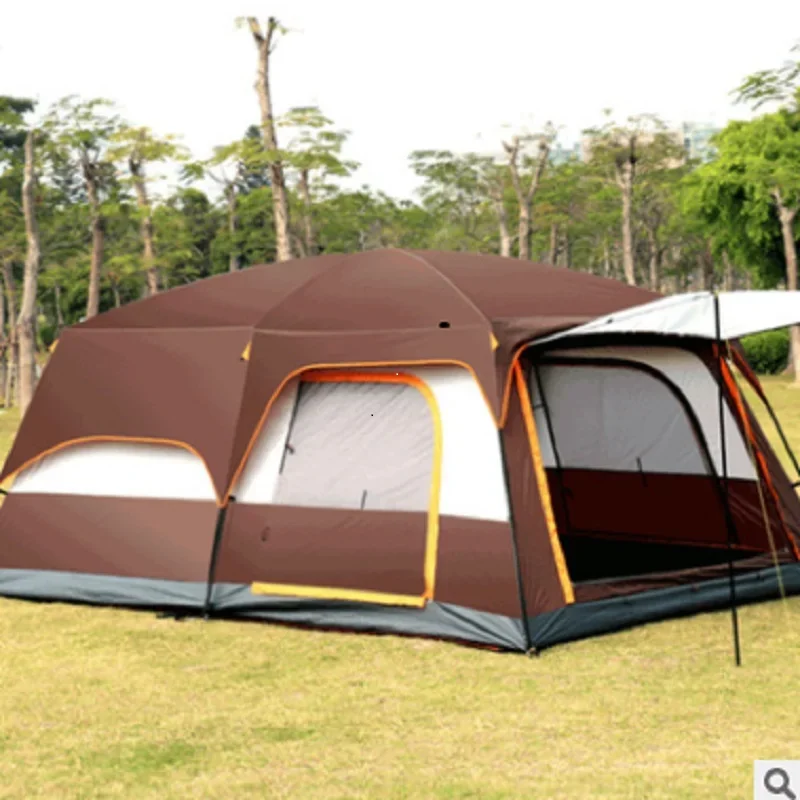 waterproof outdoor large luxury double layer euro 6 8 10 12 people 2 rooms camping tents