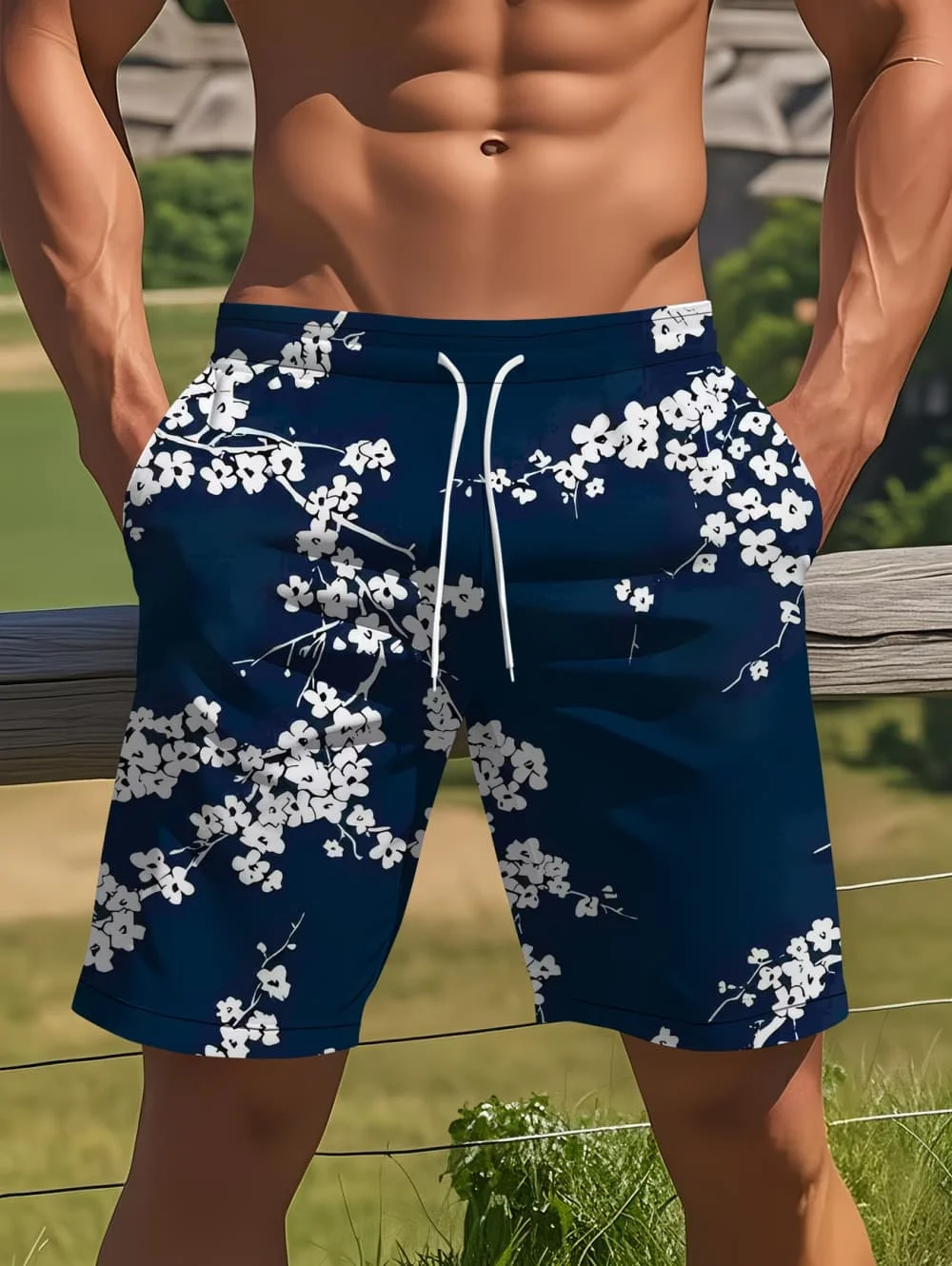 Sommer Herren Strand-Urlaubshose im Hawaiianischen Stil 3D-Bedruckte Shorts Street Fashion Y2K Shorts Atmungsaktive Loose Fit Fitness Badehose – Detail 2