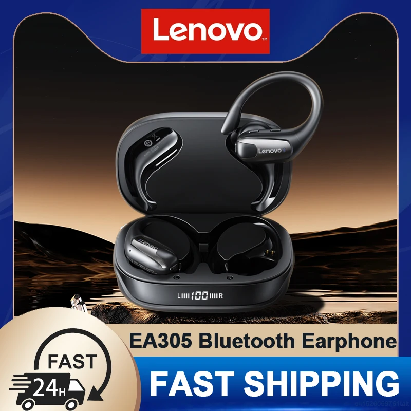 Nieuwe Lenovo EA305 Koptelefoon Draadloze Bluetooth 5.4 Oorhaak Hoofdtelefoon Ruisonderdrukking Game Muziek Headset HD Oproep Sport Oordopjes