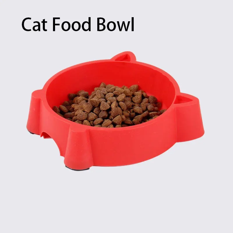 

Solid Color Pets Plastic Cat Food Bowl Cute Small-Sized Stable Durable Single Cat Feeding Bowls Pet Supplies Cat Accessories