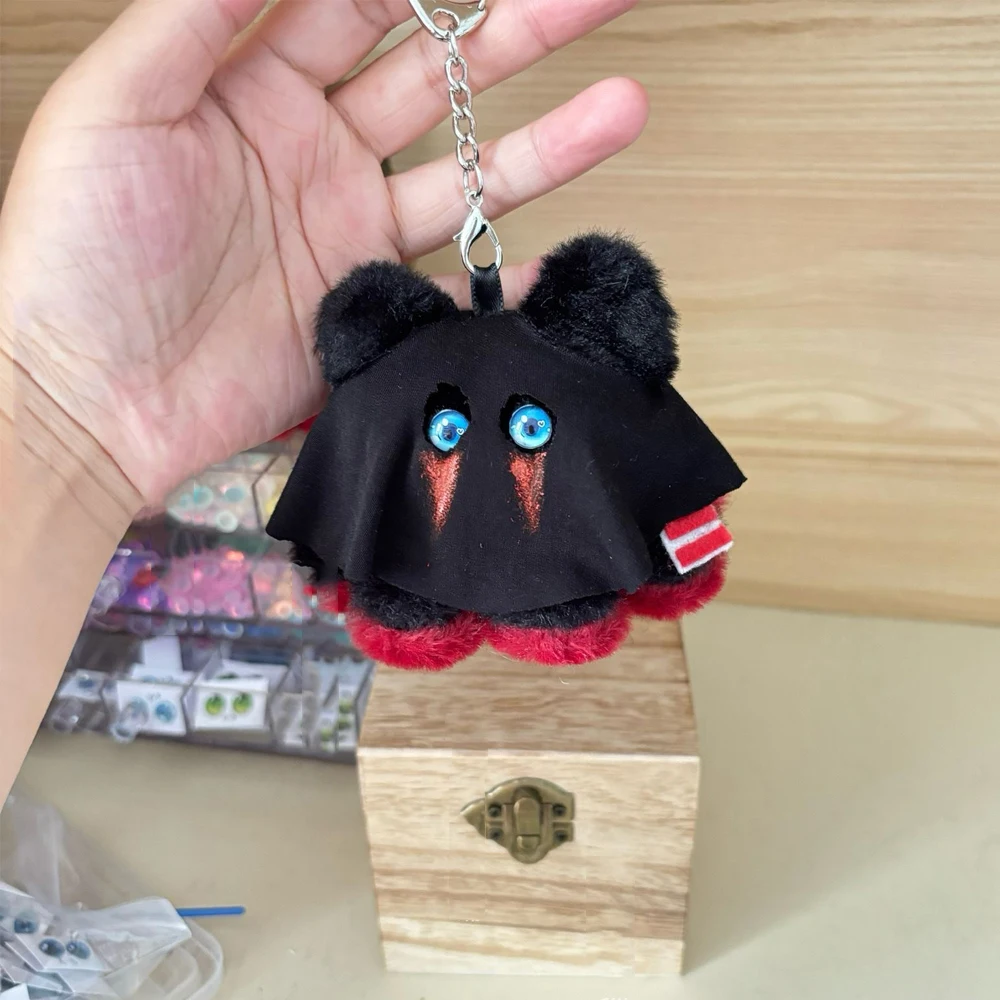 

12cm Cool 3D Eyes With Black Mask Anime Game COD Call of Duty Ghost Konig Octopus Cat Plush Toys Keychain Plushie Doll Pendant
