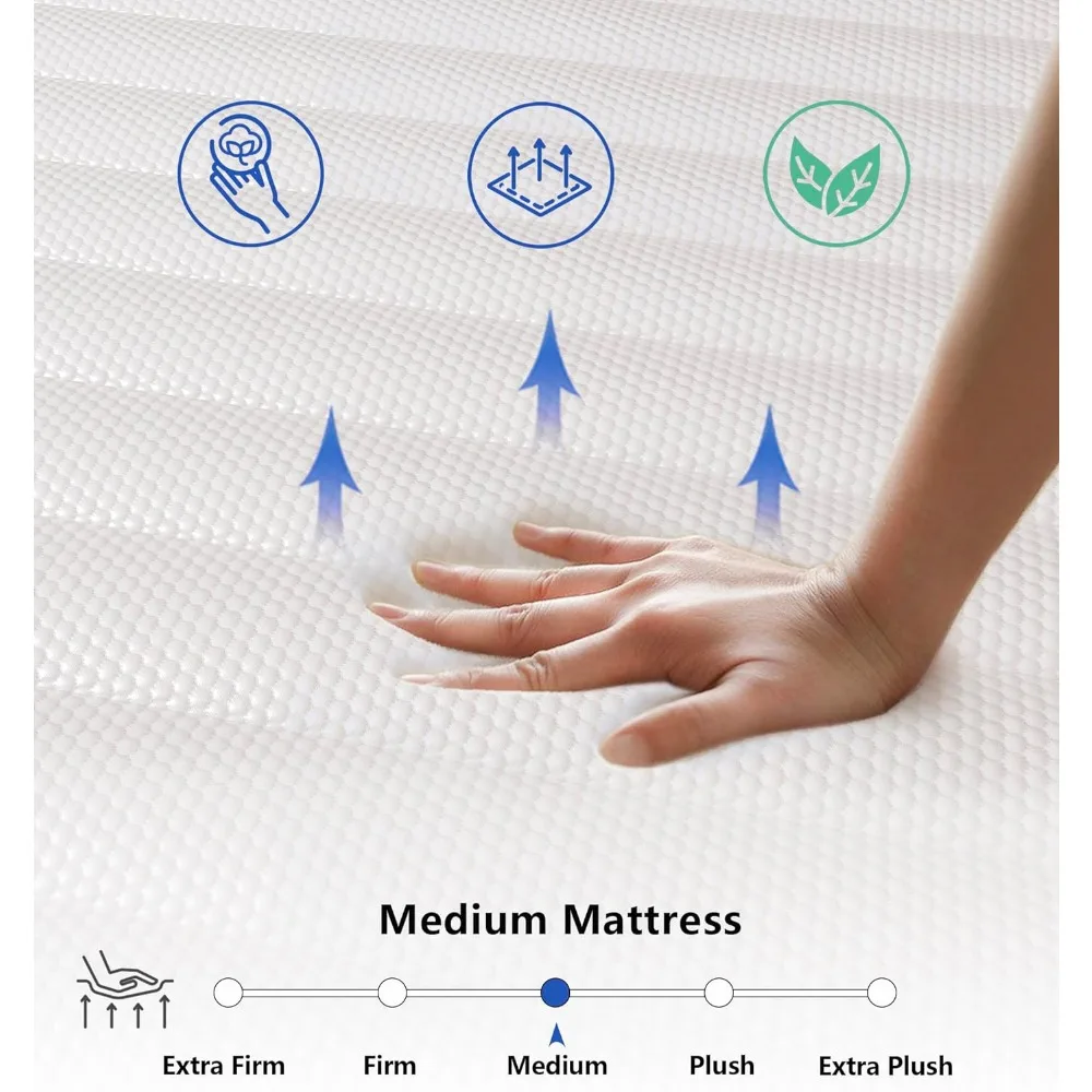 Mattresses,12 Inch Queen Size Mattress in A Box,Memory Foam Hybrid White Mattress with Improve Sleep Mattresses