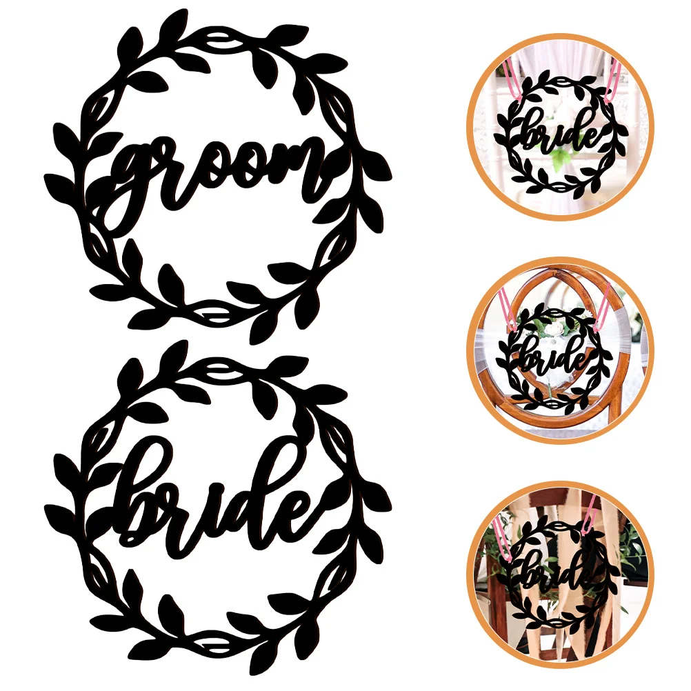 Groom Bride Wedding Ceremony Decor Photo Props Board Mr and Mrs Sign for Table Reserved Signs