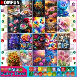 HOMFUN Fairy Dust Diy Full Square Round Drill 5D Diamond Painting Diamond Embroidery 