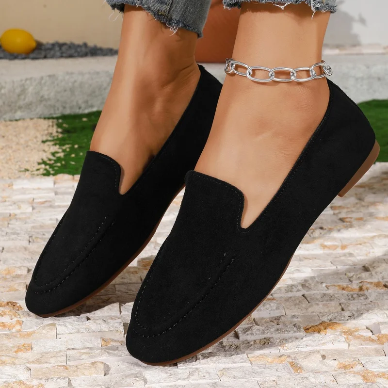 Modische, heiß begehrte, sexy flache Schuhe für Damen, Frühling und Herbst, neue runde Zehenpartie, einfache und bequeme Freizeitschuhe. – Detail 9