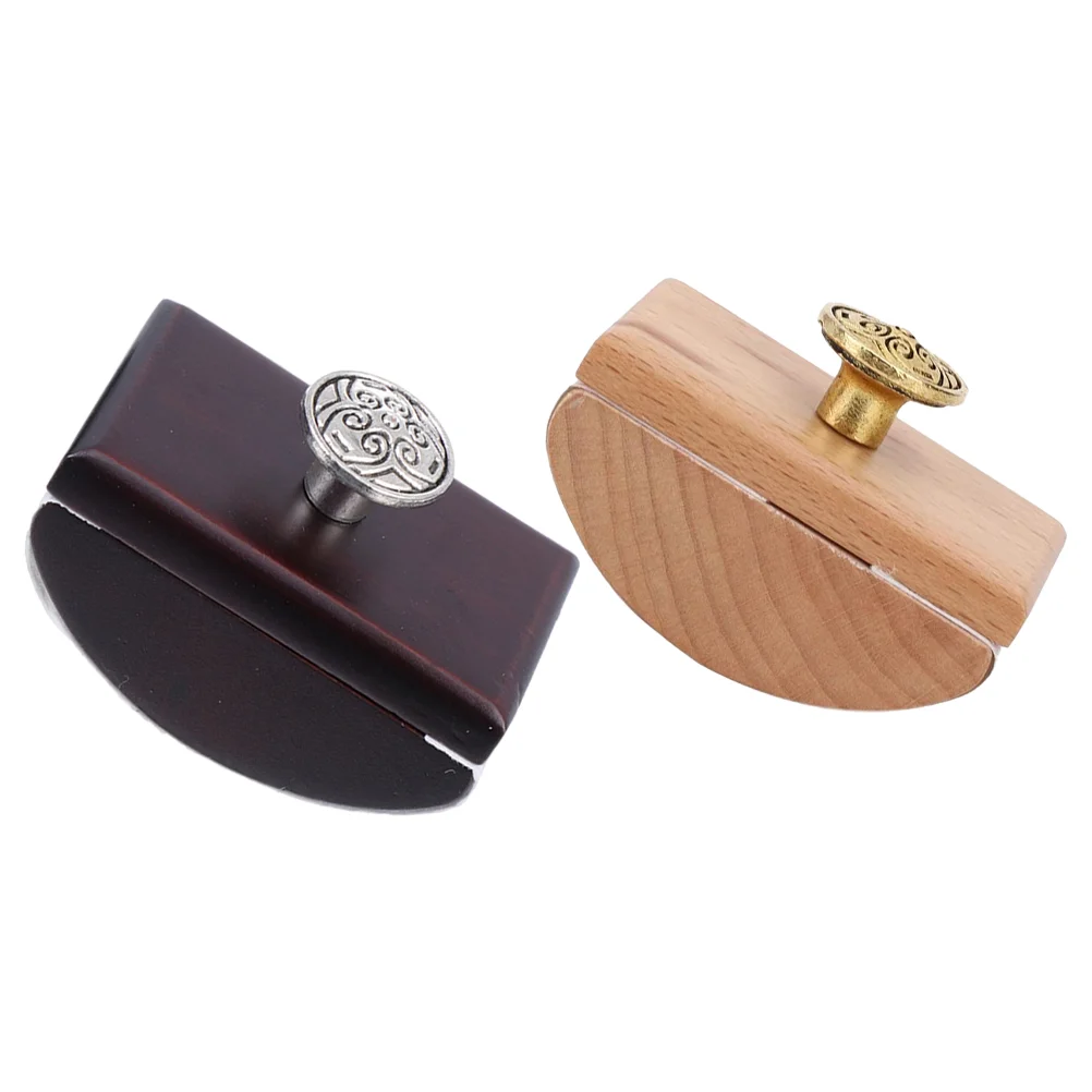 2 Pcs Ink Pad for Fingerprints Blotter Alphabet Stamps Quick-drying Tools Office Wooden Pen Useful Rocker
