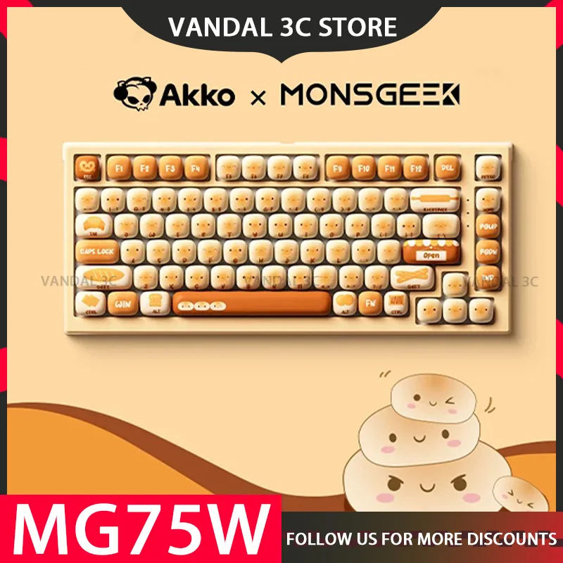 

Akko Mg75w Bun Paradise Theme Customized Dula Mode Mechanical Keyboard Gaming Office Hotswap Mog Pbt Keycap Keyboard Pc Gift