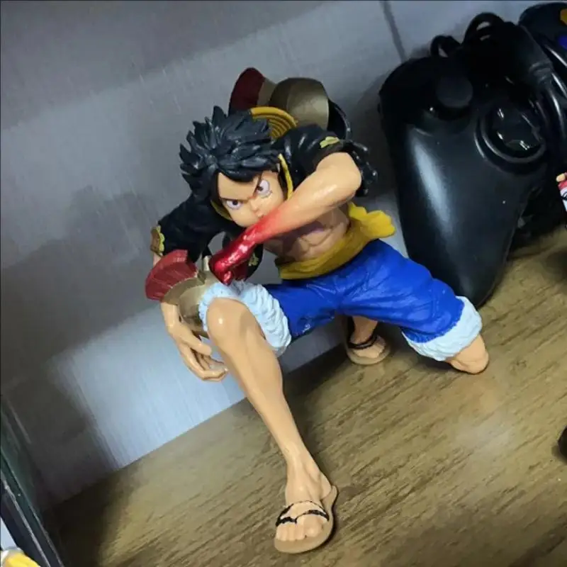 14 Cm Een Stuk Anime Figuur Monkey D. Luffy 2 Gear Half Squat Blazen Houding Pvc Actiefiguren Model Desktop Ornament speelgoed ﻿ s